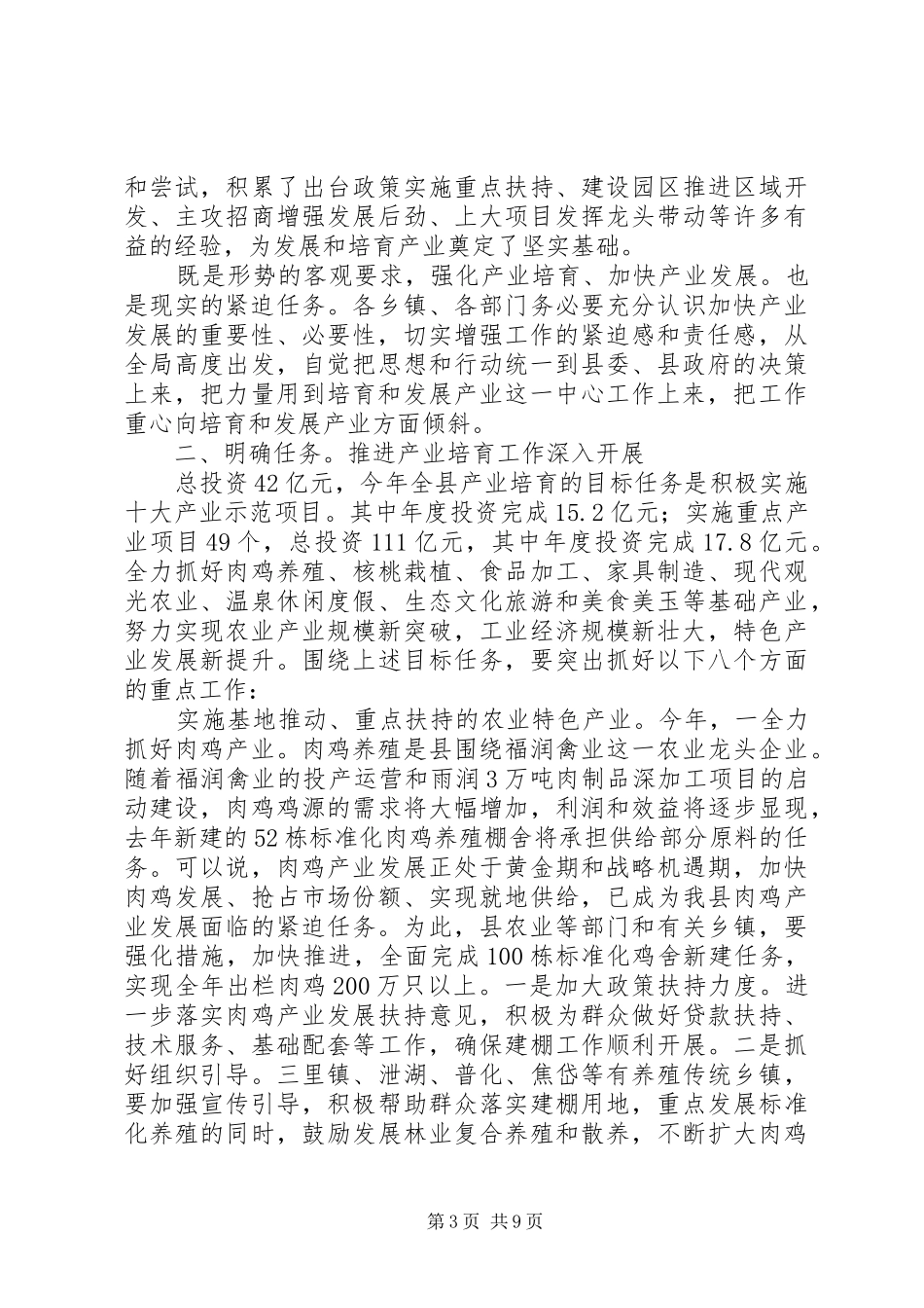 2024年副县长在产业培育大会讲话_第3页