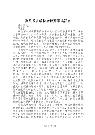 2024年副县长在政协会议开幕式讲话