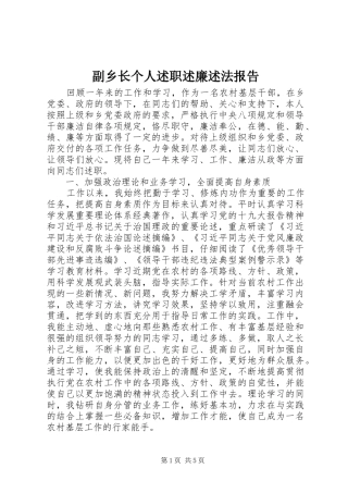 2024年副乡长个人述职述廉述法报告