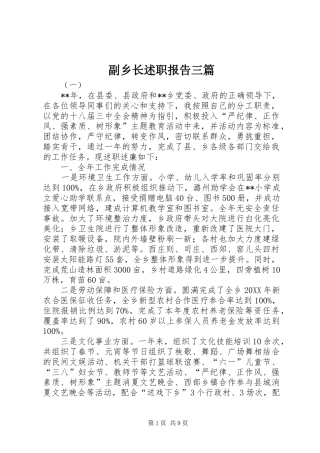 2024年副乡长述职报告三篇