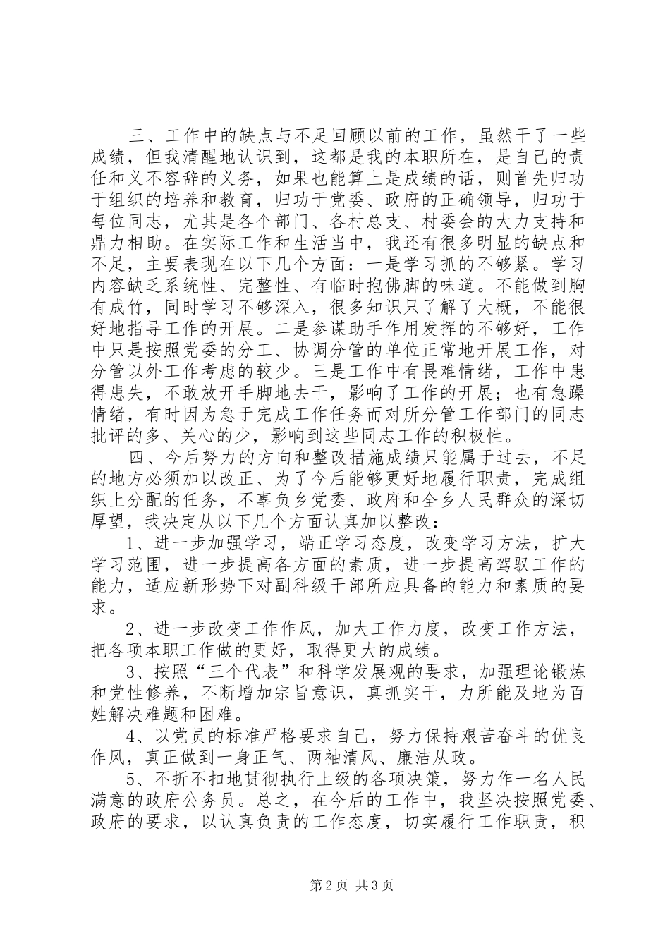 2024年副乡长述职述廉报告_第2页