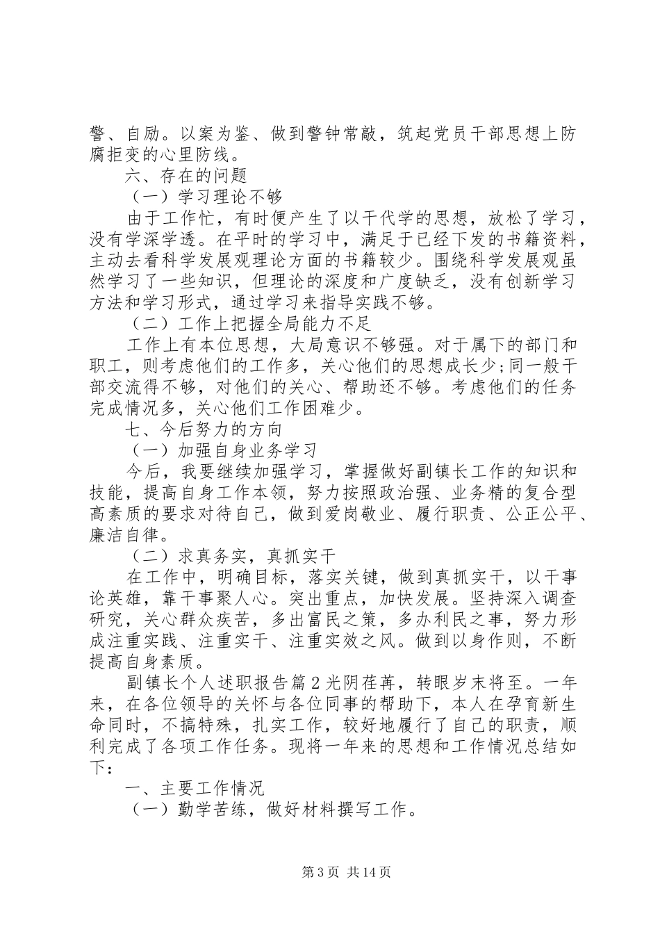 2024年副镇长个人述职报告_第3页