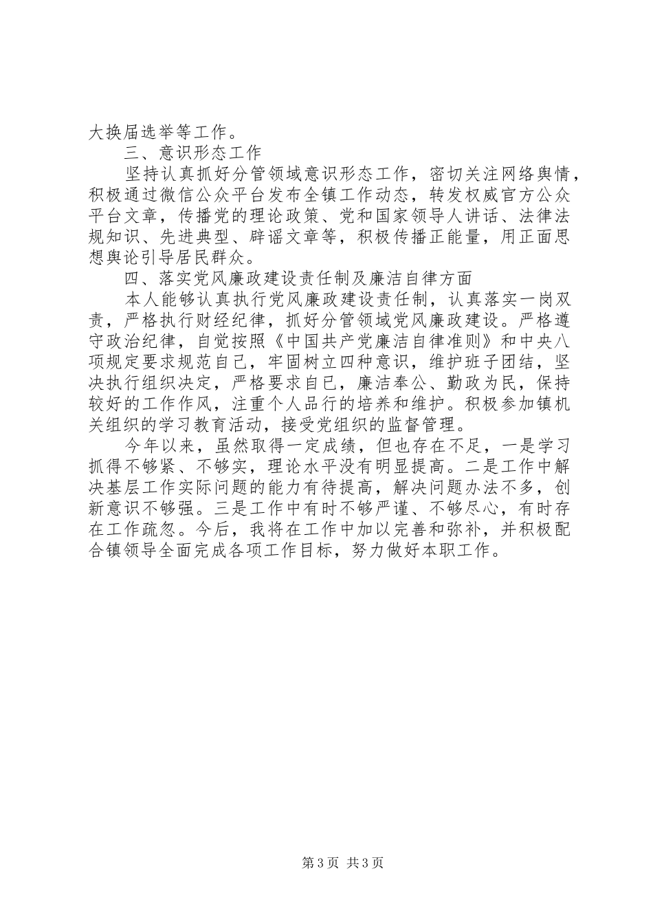 2024年副镇长述职述德述廉报告_第3页