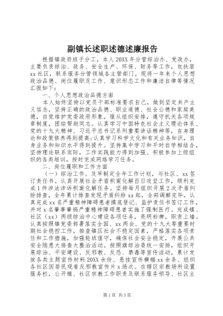 2024年副镇长述职述德述廉报告