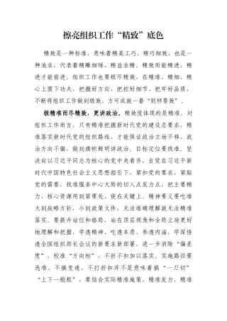 擦亮组织工作“精致”底色