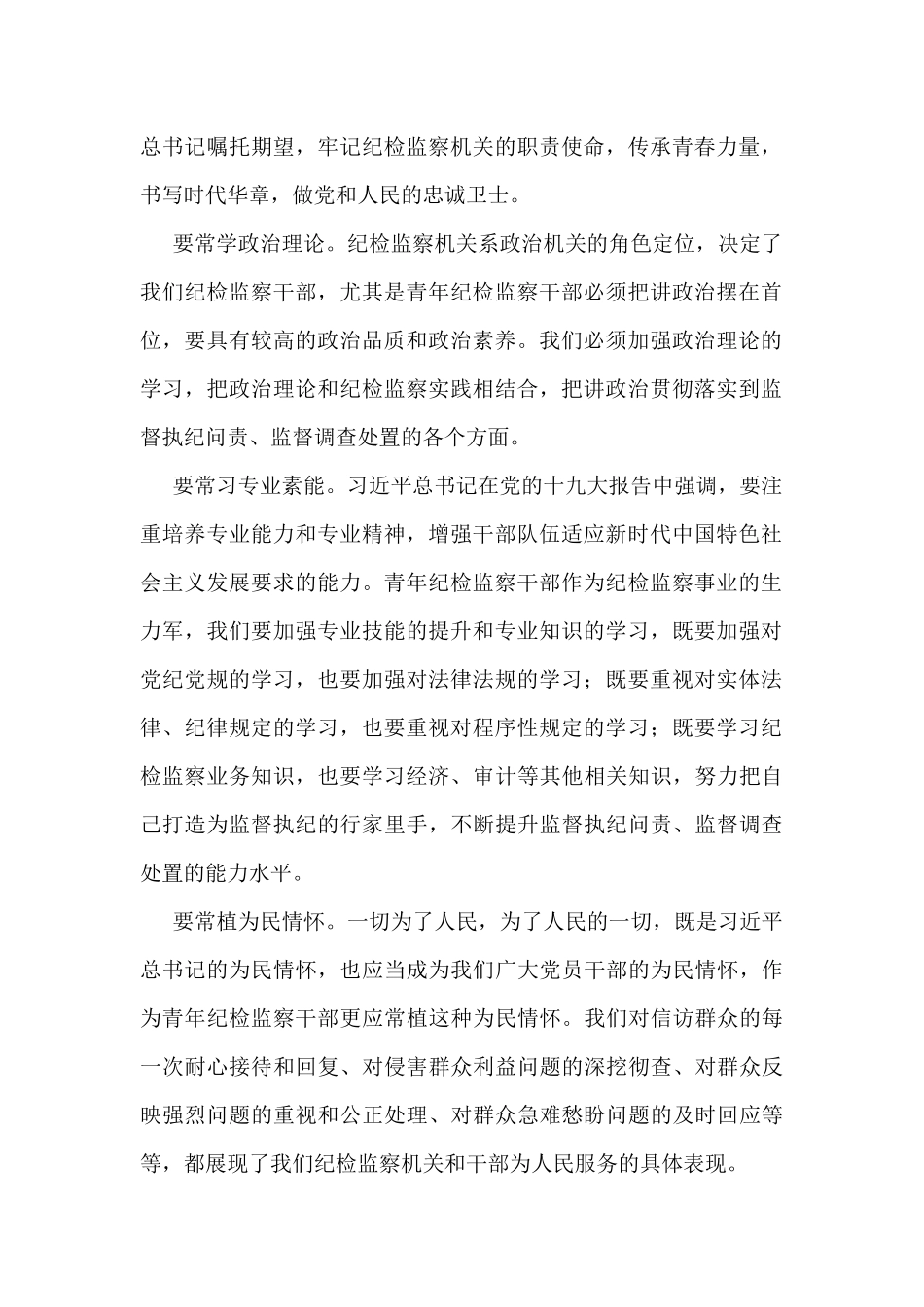 2022年怀化市纪委监委优秀青年干部座谈会发言摘登（8篇）_第2页
