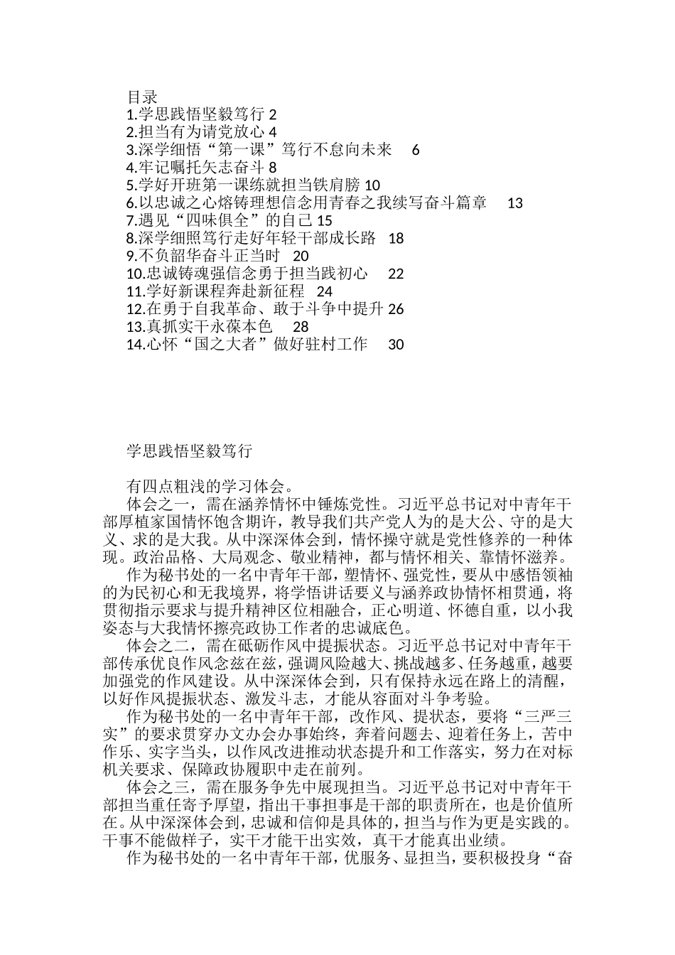 年轻干部在青年干部座谈会上的发言材料汇编（14篇）_第1页