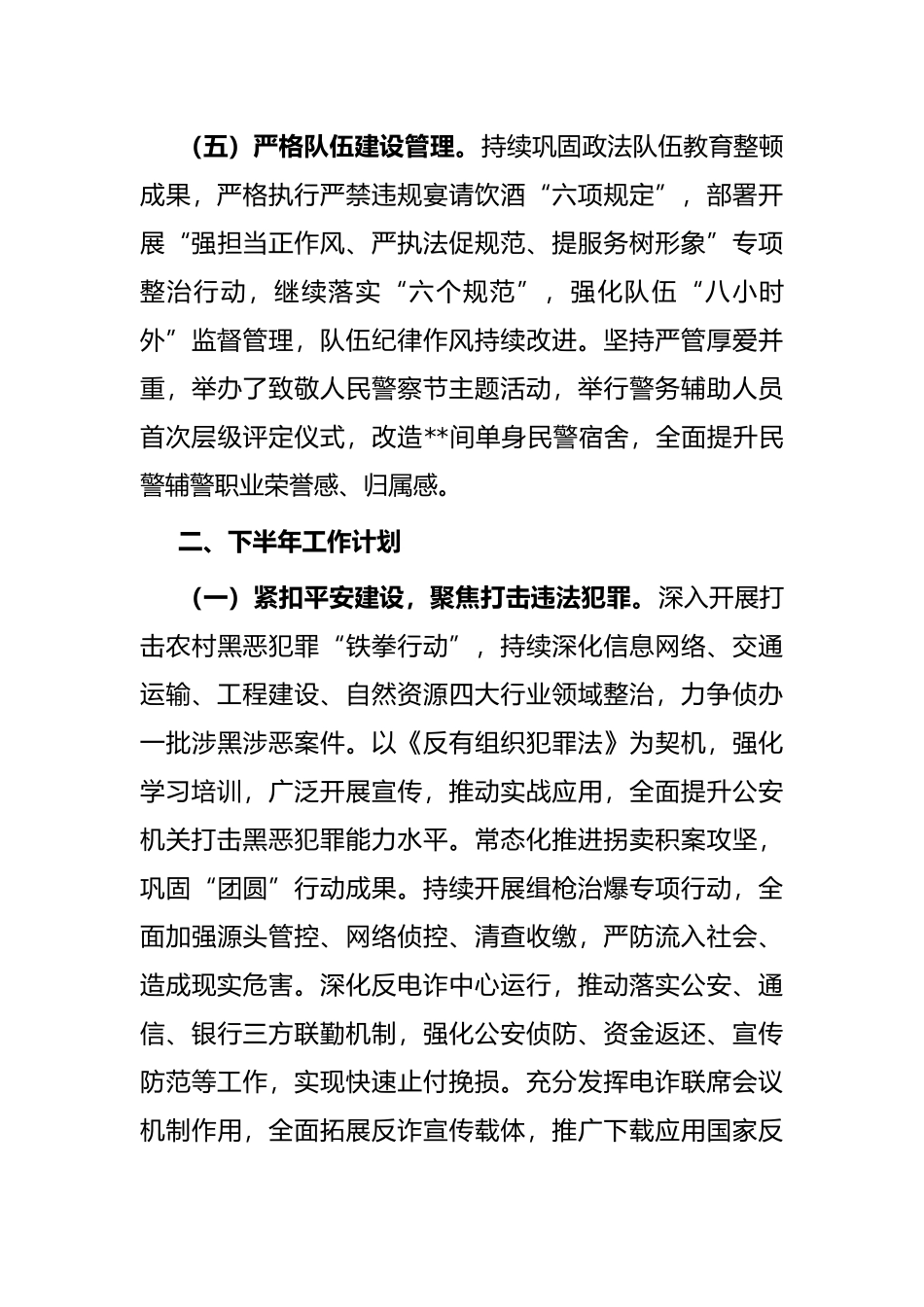 县公安局2022年上半年工作总结和下半年工作安排_第3页