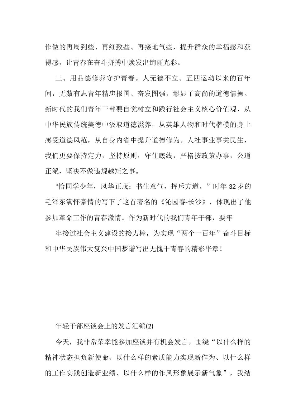 年轻干部座谈会上的发言汇编3篇_第3页