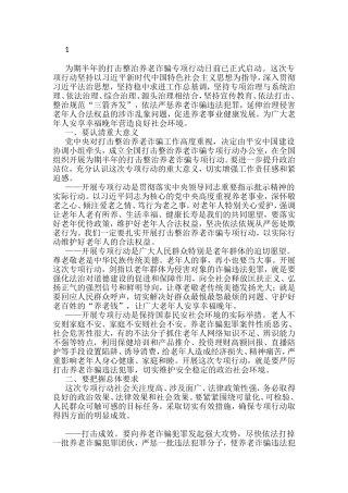 打击整治养老诈骗专项行动部署会议相关资料汇编（10篇）