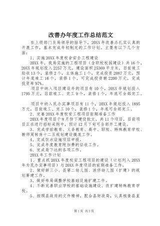 2024年改善办年度工作总结范文