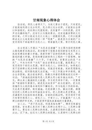 2024年甘南现象心得体会