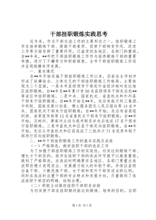 2024年干部挂职锻炼实践思考