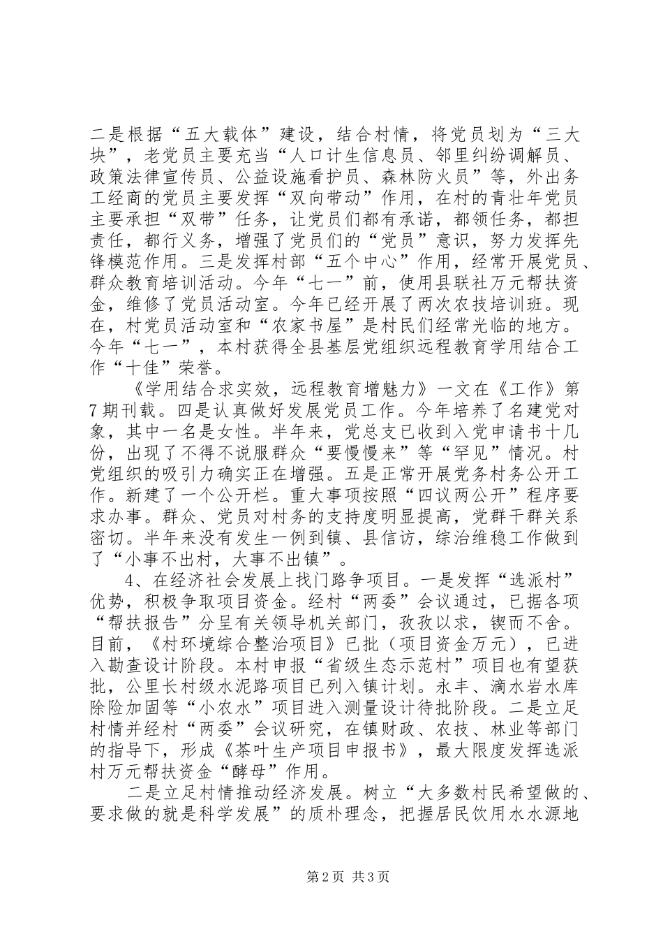 2024年干部挂职驻村年终工作总结_第2页