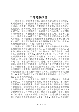 2024年干部考察报告一