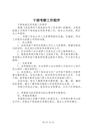 2024年干部考察工作程序