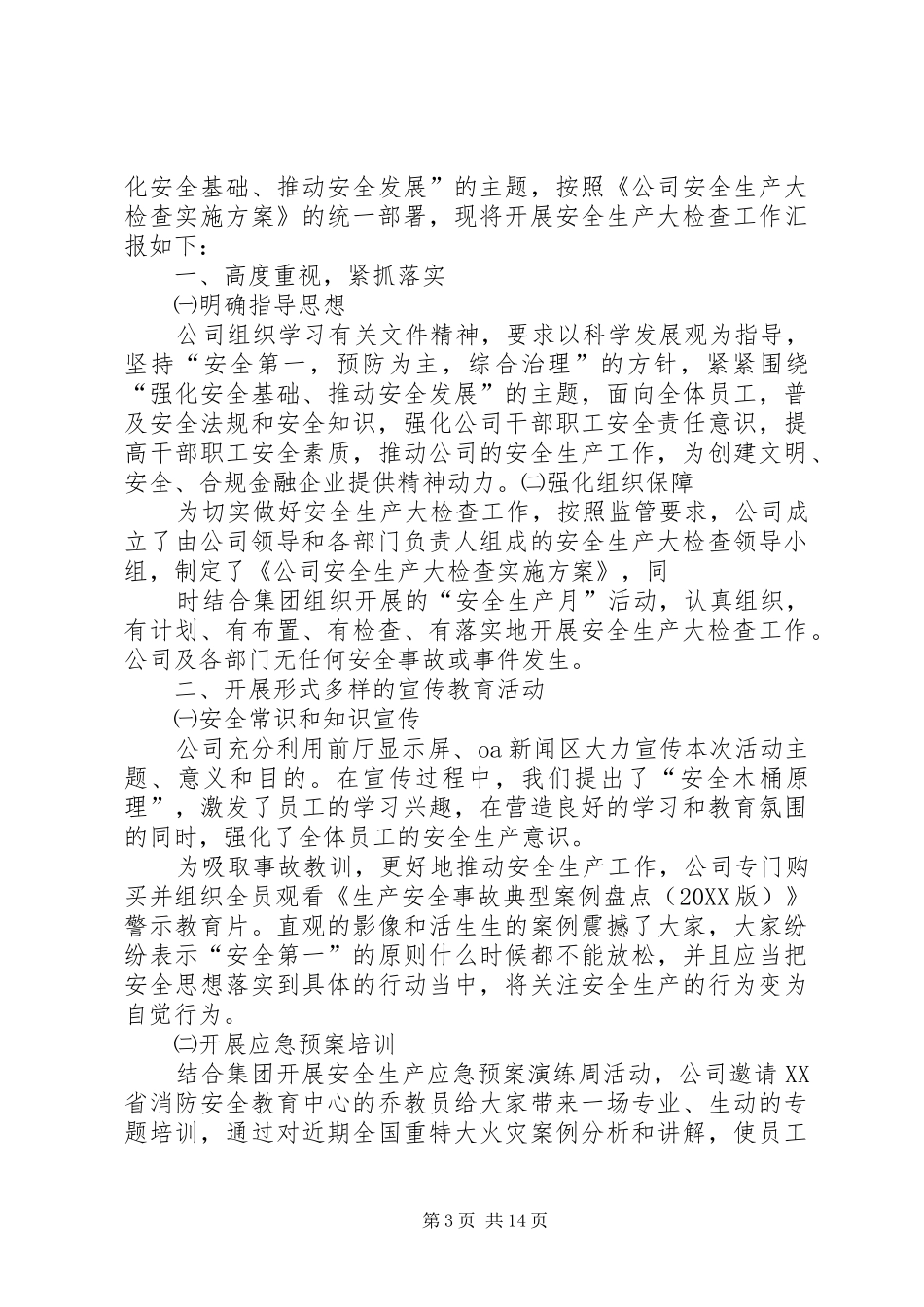 2024年公司安全大检查结果的报告_第3页