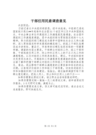 2024年干部任用民意调查意见