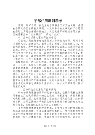 2024年干部任用原则思考