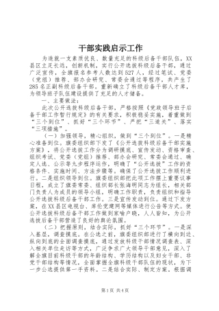 2024年干部实践启示工作
