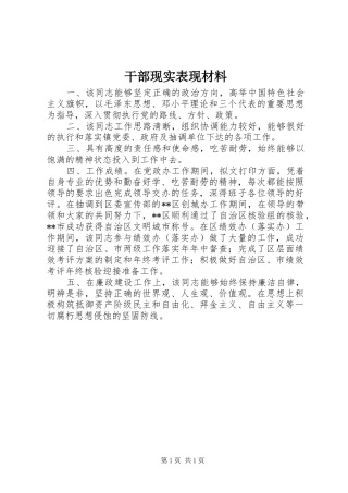 2024年干部现实表现材料