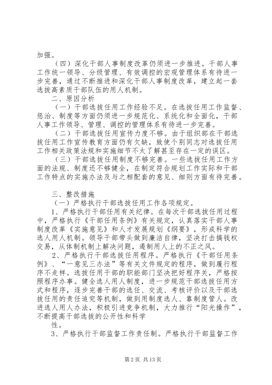 2024年干部选拔任用工作整改措施_第2页