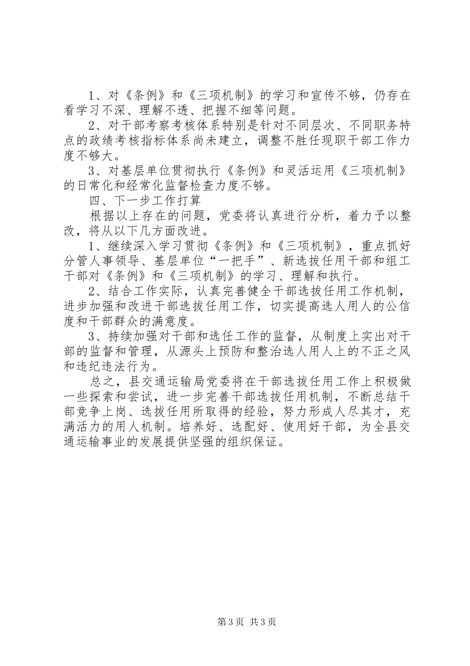 2024年干部选拔任用工作自查自纠报告_第3页