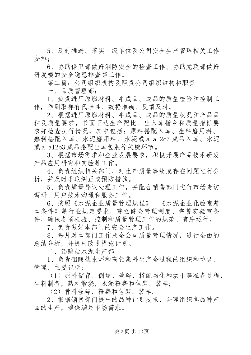 2024年公司厂安全组织机构及管理职责_第2页