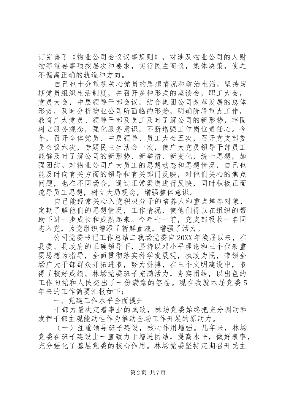 2024年公司党委书记工作总结_第2页