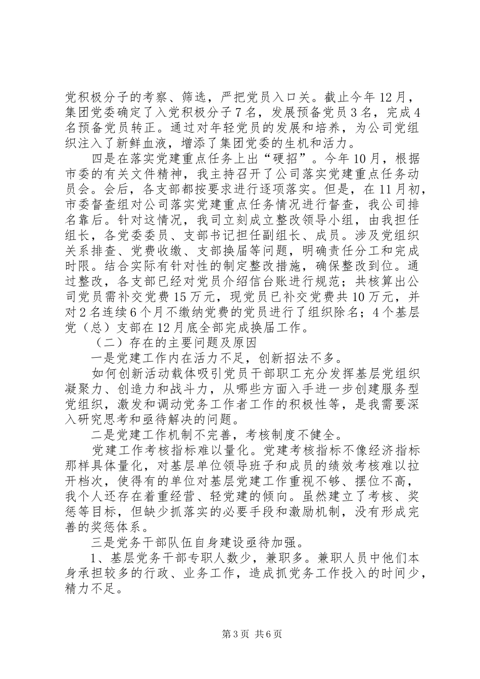 2024年公司党委书记落实主体责任述职报告_第3页