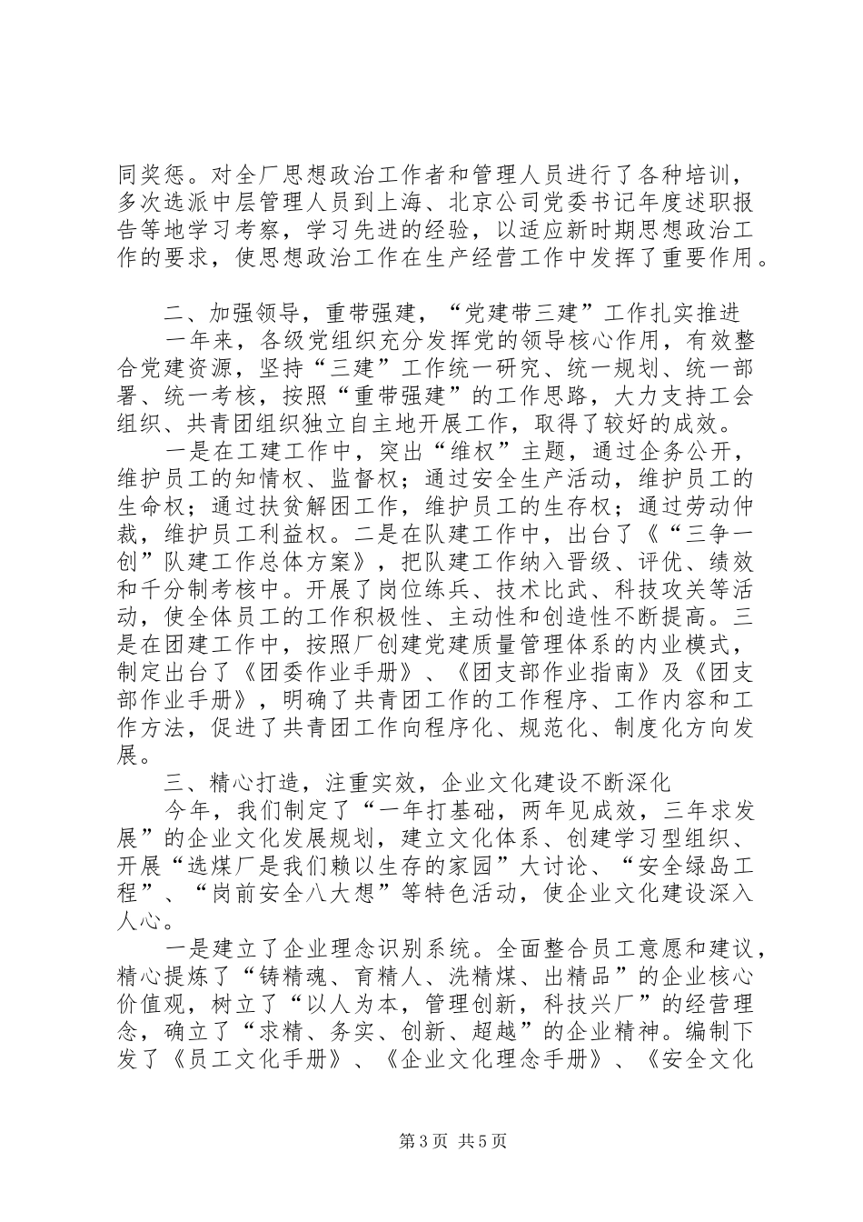 2024年公司党委书记年度述职报告_第3页