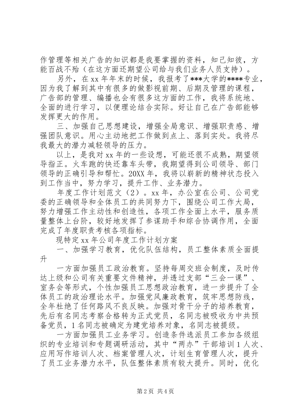 2024年公司的工作计划安排_第2页