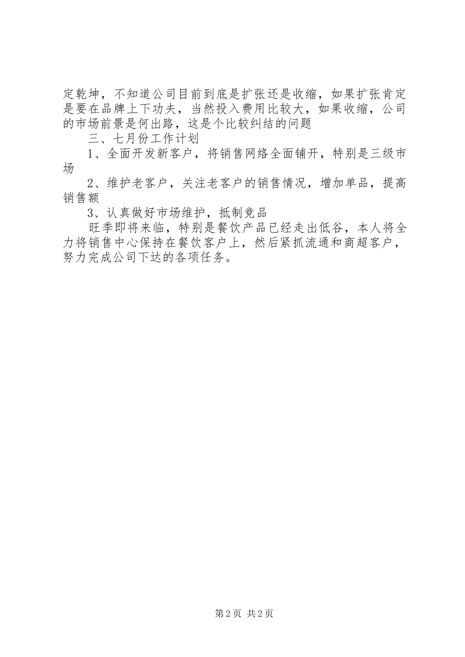 2024年公司的月度工作总结_第2页