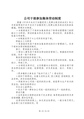 2024年公司干部参加集体劳动制度
