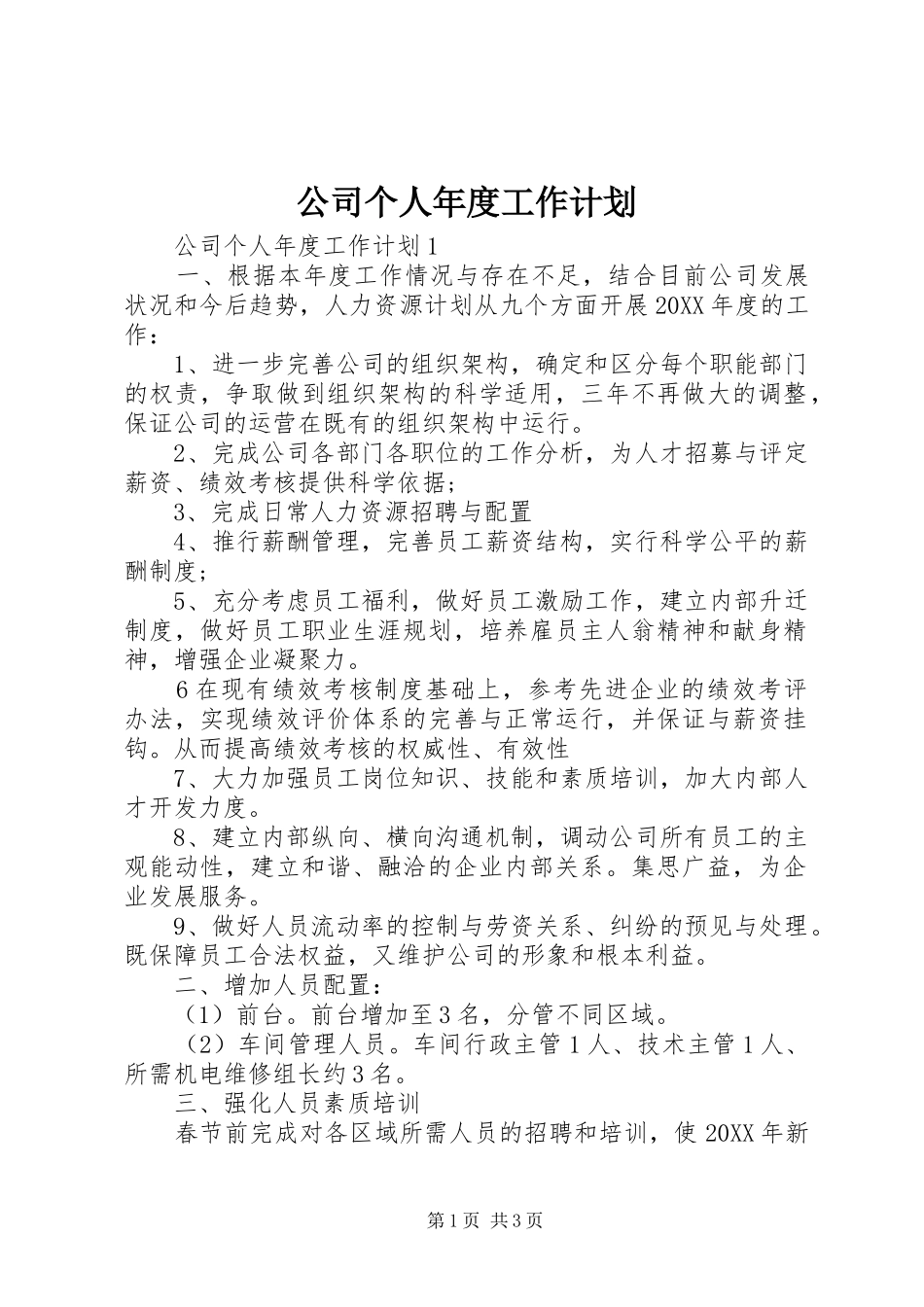 2024年公司个人年度工作计划_第1页