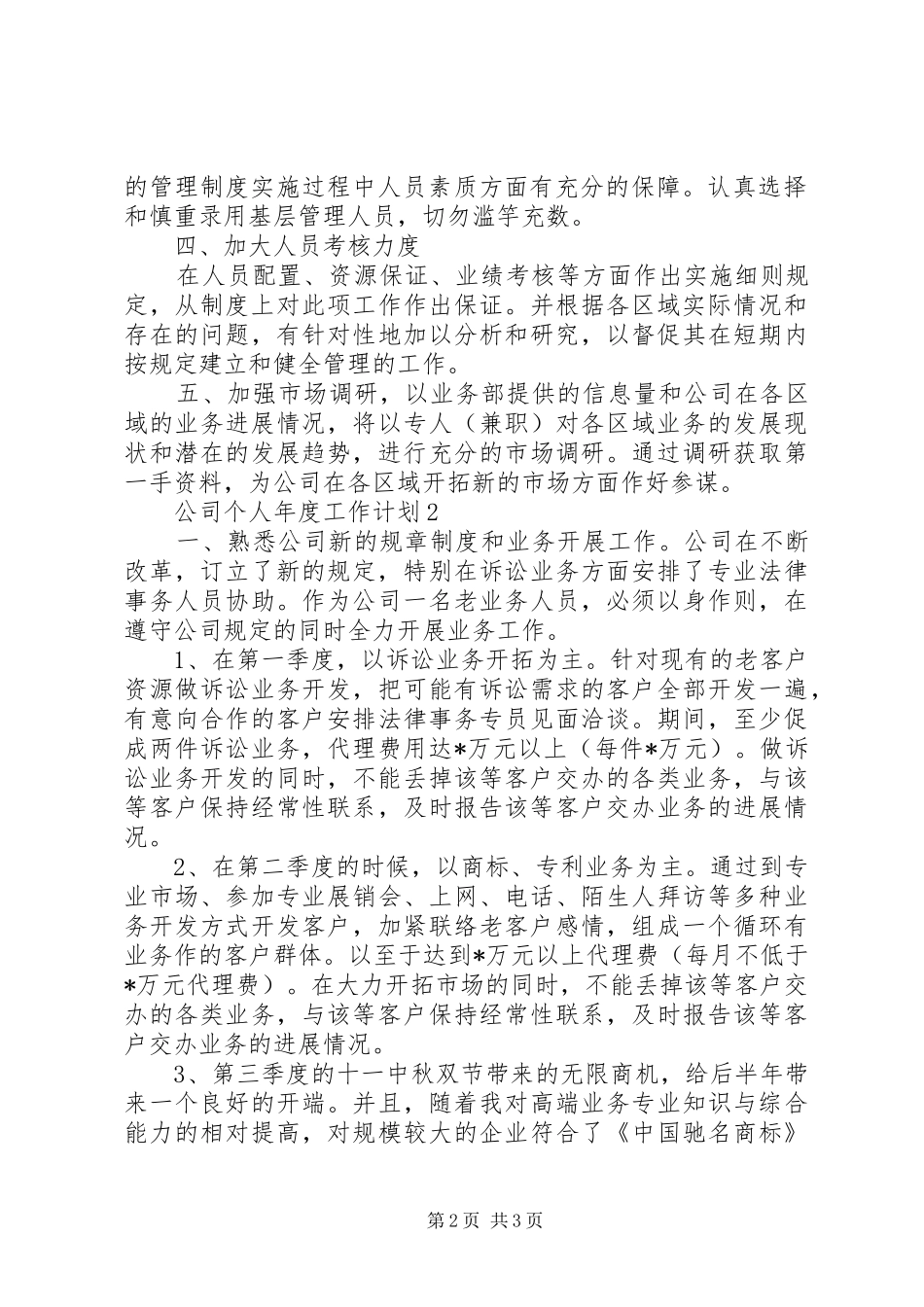 2024年公司个人年度工作计划_第2页