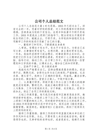 2024年公司个人总结范文