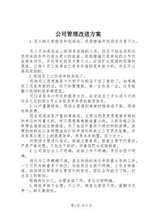 2024年公司管理改进方案