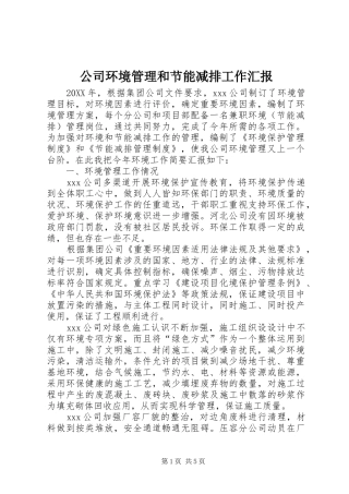 2024年公司环境管理和节能减排工作汇报