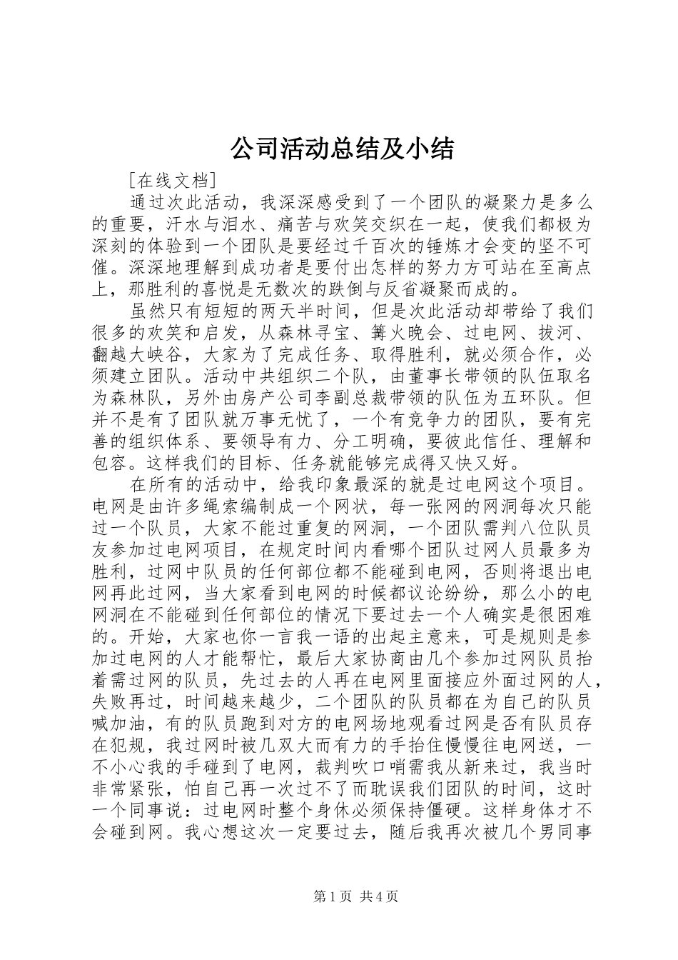 2024年公司活动总结及小结_第1页