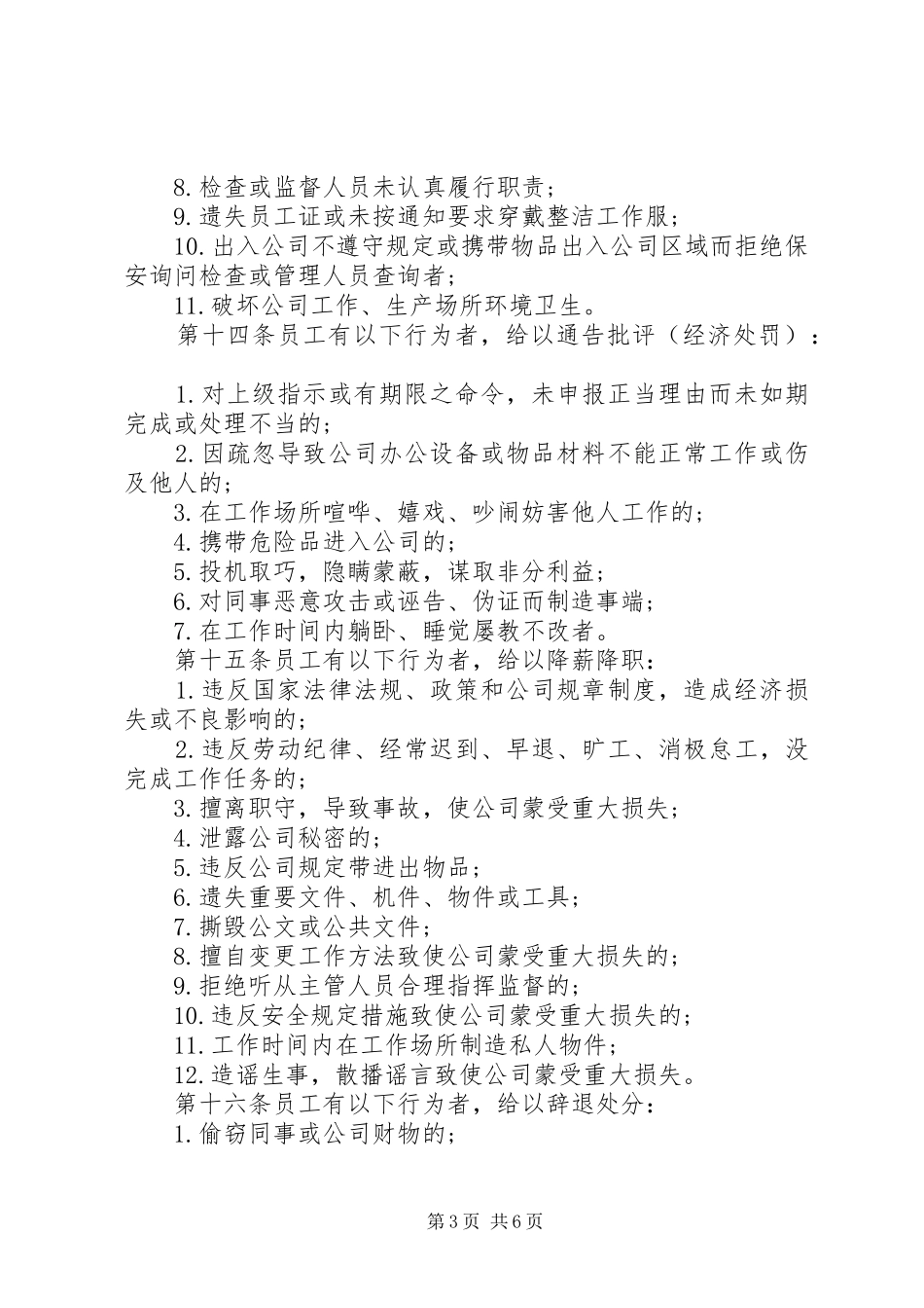 2024年公司奖惩制度实施细则_第3页