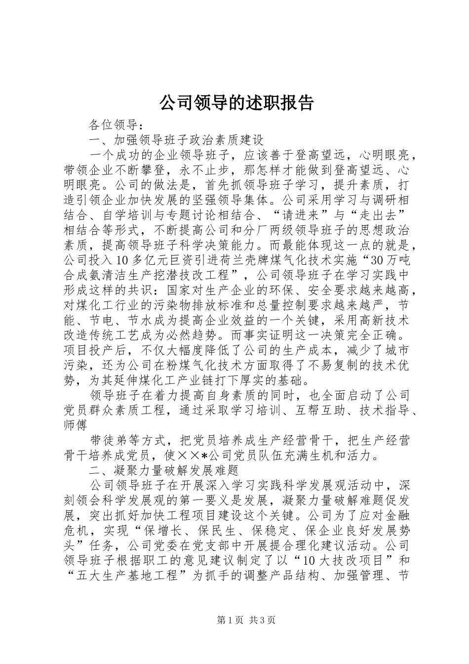 2024年公司领导的述职报告_第1页