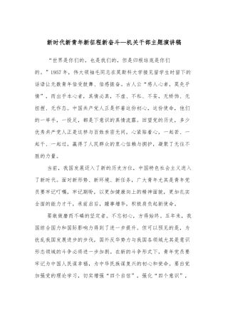 新时代新青年新征程新奋斗—机关干部主题演讲稿