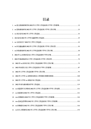 2022年各局上半年工作总结汇编241篇