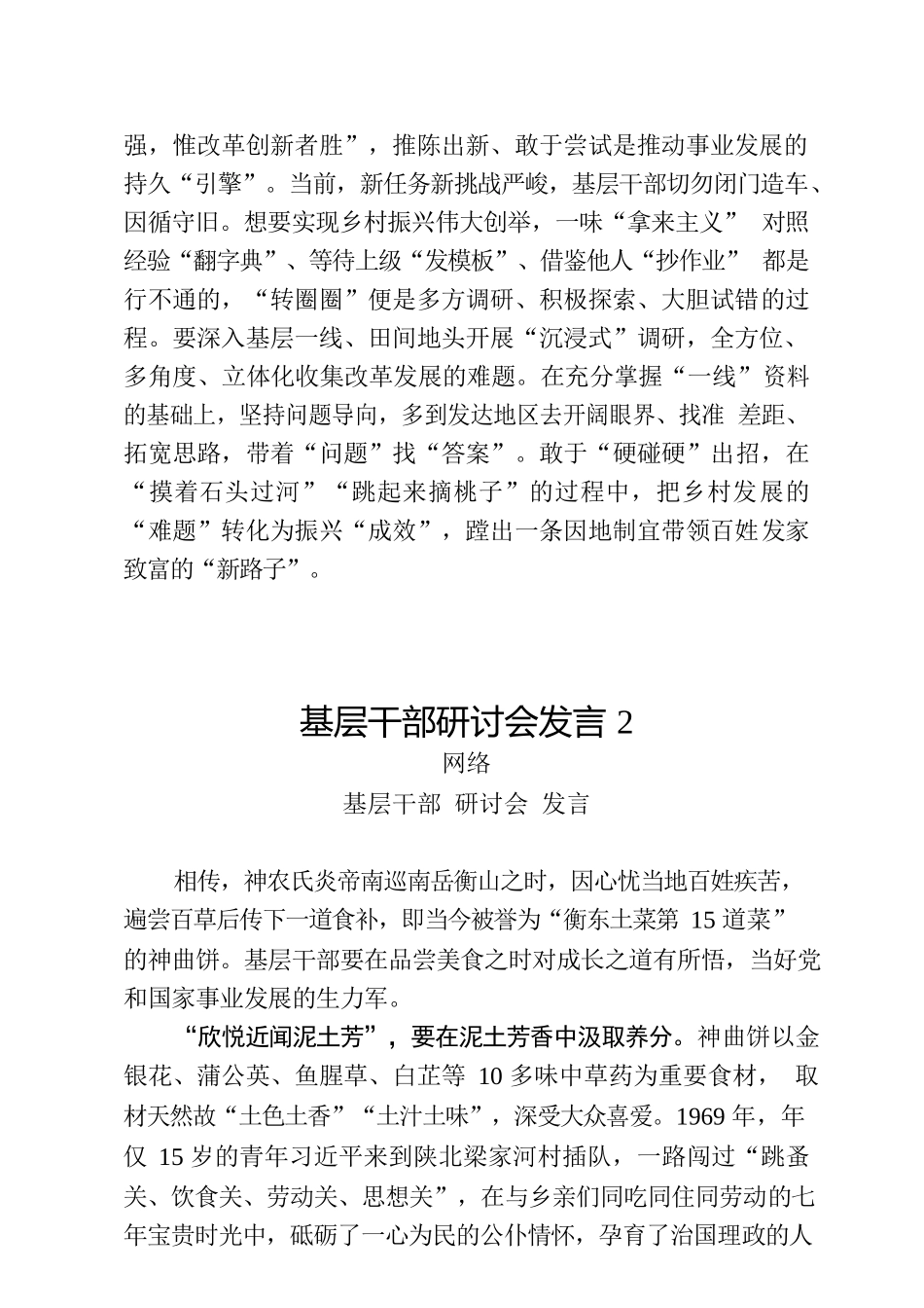 学习基层干部研讨会发言写法2.1万字_第3页