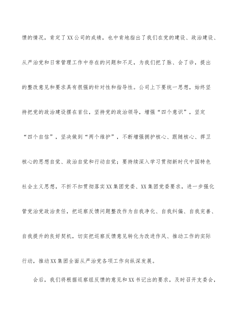 在公司巡察反馈会上的表态发言提纲_第2页