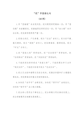 (40例)“把”字型排比句