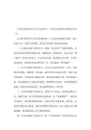 政法干部学习山东省第十二次党代会精神心得体会汇编11篇