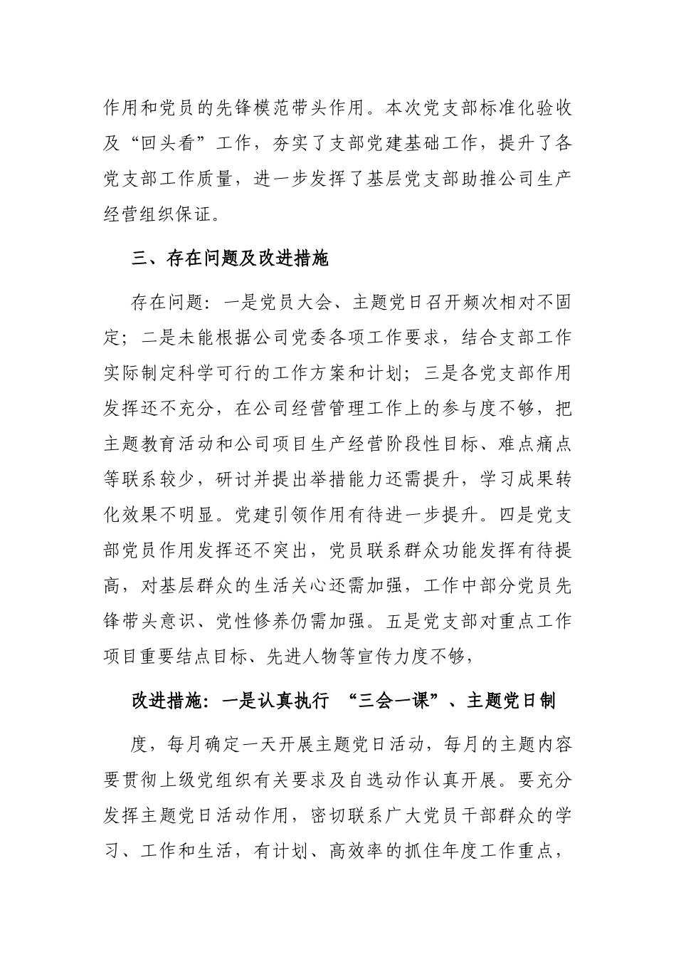 公司2022年党支部标准化建设工作总结_第3页