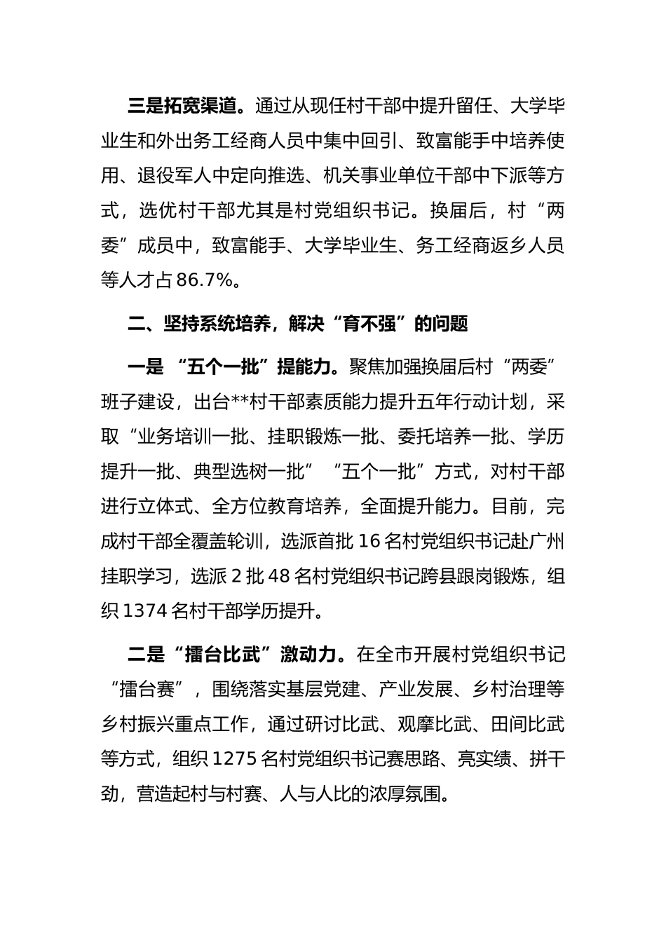 村干部队伍建设交流发言材料_第2页